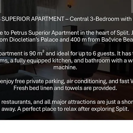 Petrus Superior - Spacious Three-room - Prestigious Location Near Diocletian's Palace And Bacvice - The Restaurants Within Walking Distance - Free Parking Provided *